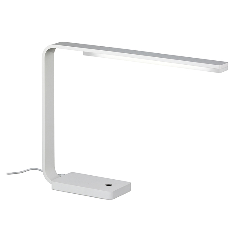 Lampă de masă Klaus LED 8W 3000K IP40 cu comutator tactil din aluminiu alb - Design minimalist - Rossini Group