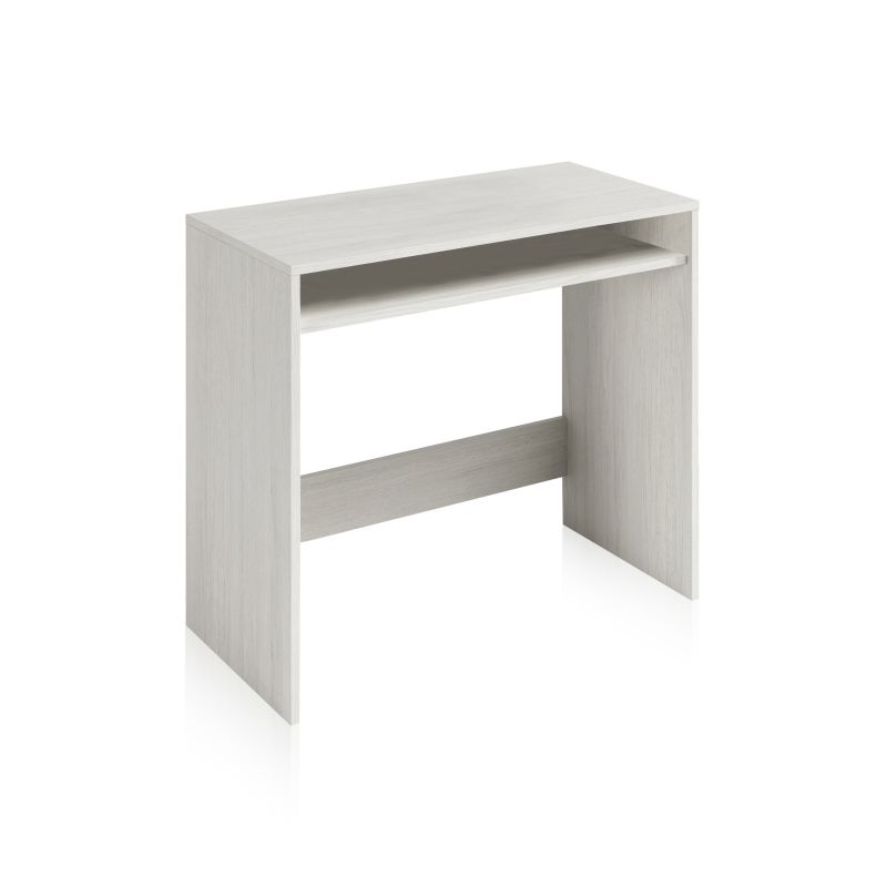 Bureau Studio Blanc Effet Bois Design Moderne 79x43xh78 Cm Fixe - 6