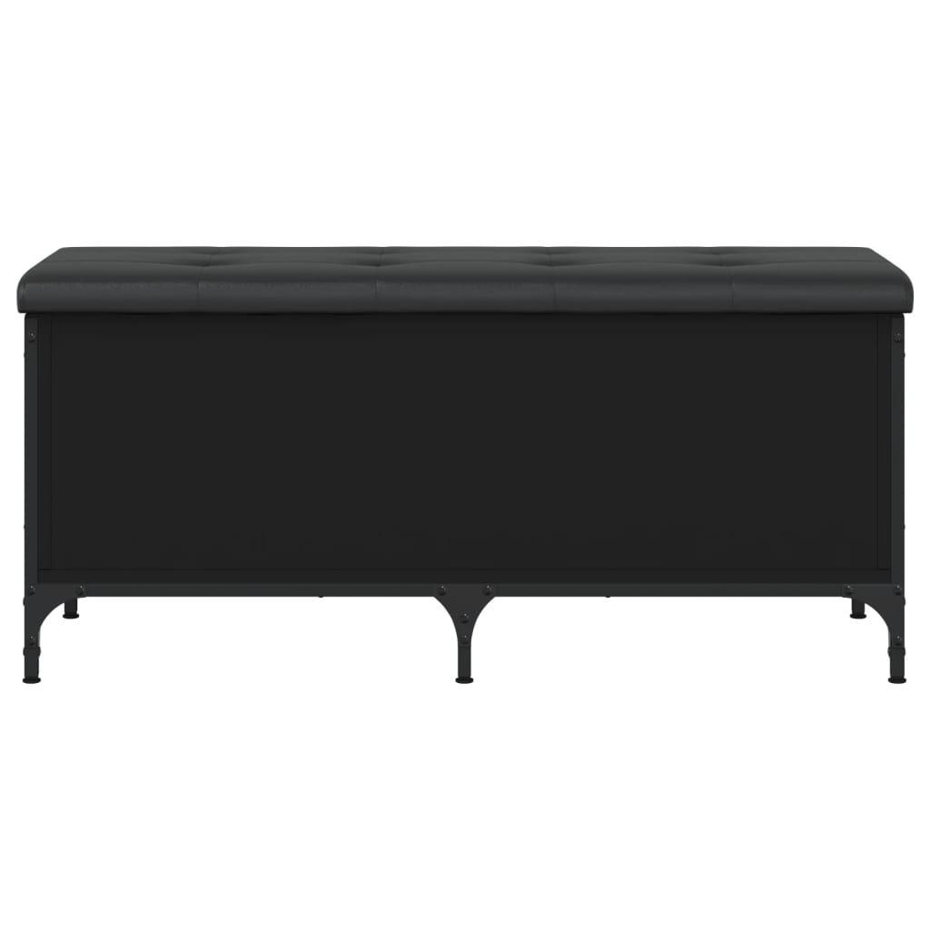 Banc d'intérieur | Banc de rangement noir 102x42x45 cm bois d'ingénierie CFW65672 - 4