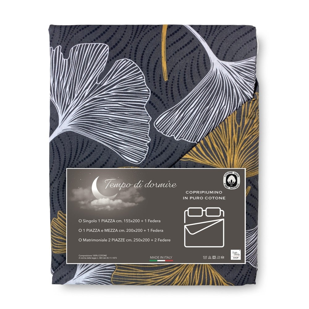 COPRIPIUMINO PETALI Oro in Puro cotone Made in Italy Cm. 250x200 - 3