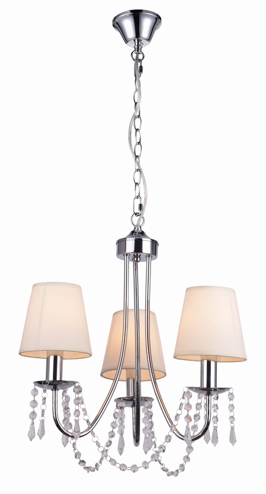 Lampa wisząca Ruti chromowana-beżowa 3xE14x40W wym: 150 x 50 x 50 cm kryształ Candellux