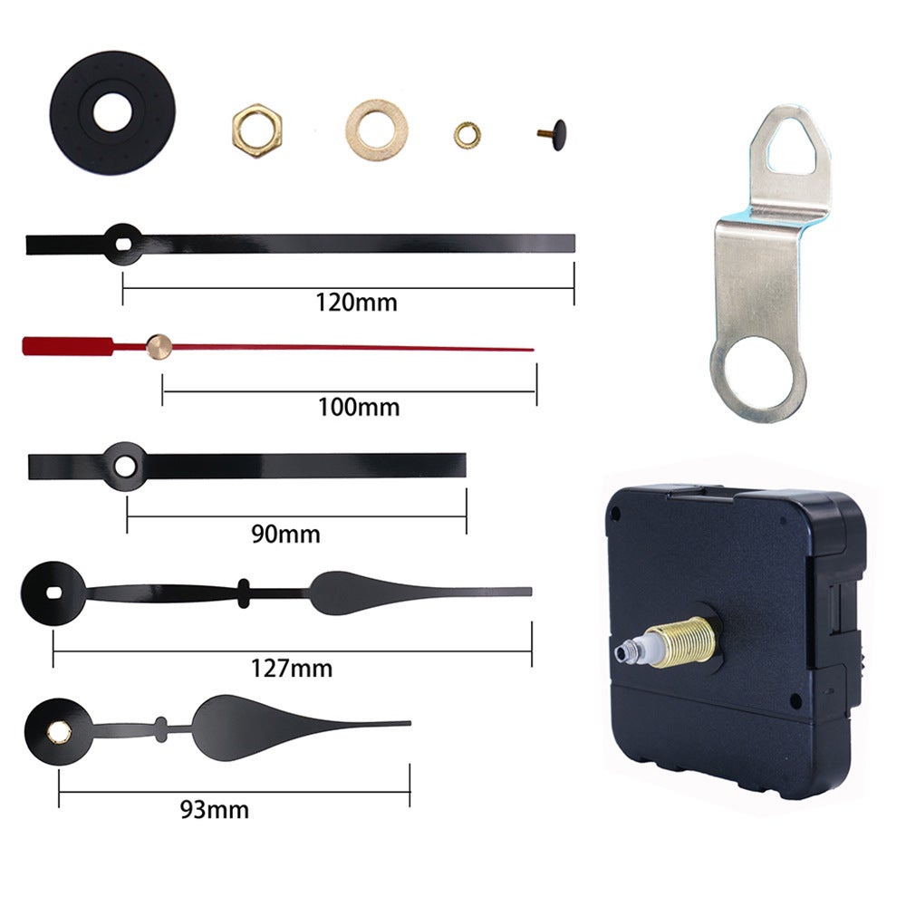 Mécanisme D'horloge à Quartz Silencieux - Kit DIY Avec Aiguilles Longues, Pile AA, Pour Horloge Murale