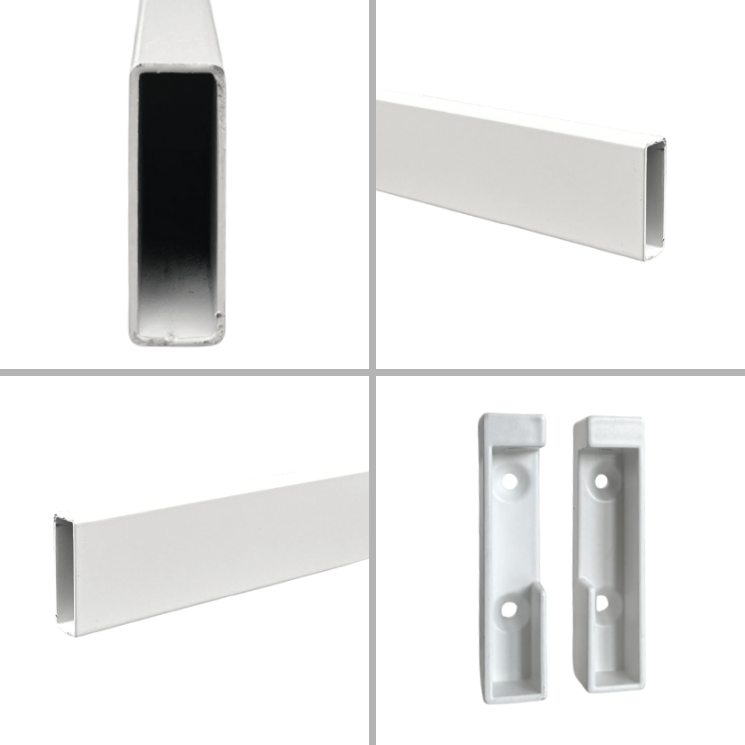 Tubo Appendiabiti Bianco per Armadio Rettangolare 1950mm con Reggitubi, Design Moderno ed Elegante, Alta Resistenza di Carico - 6