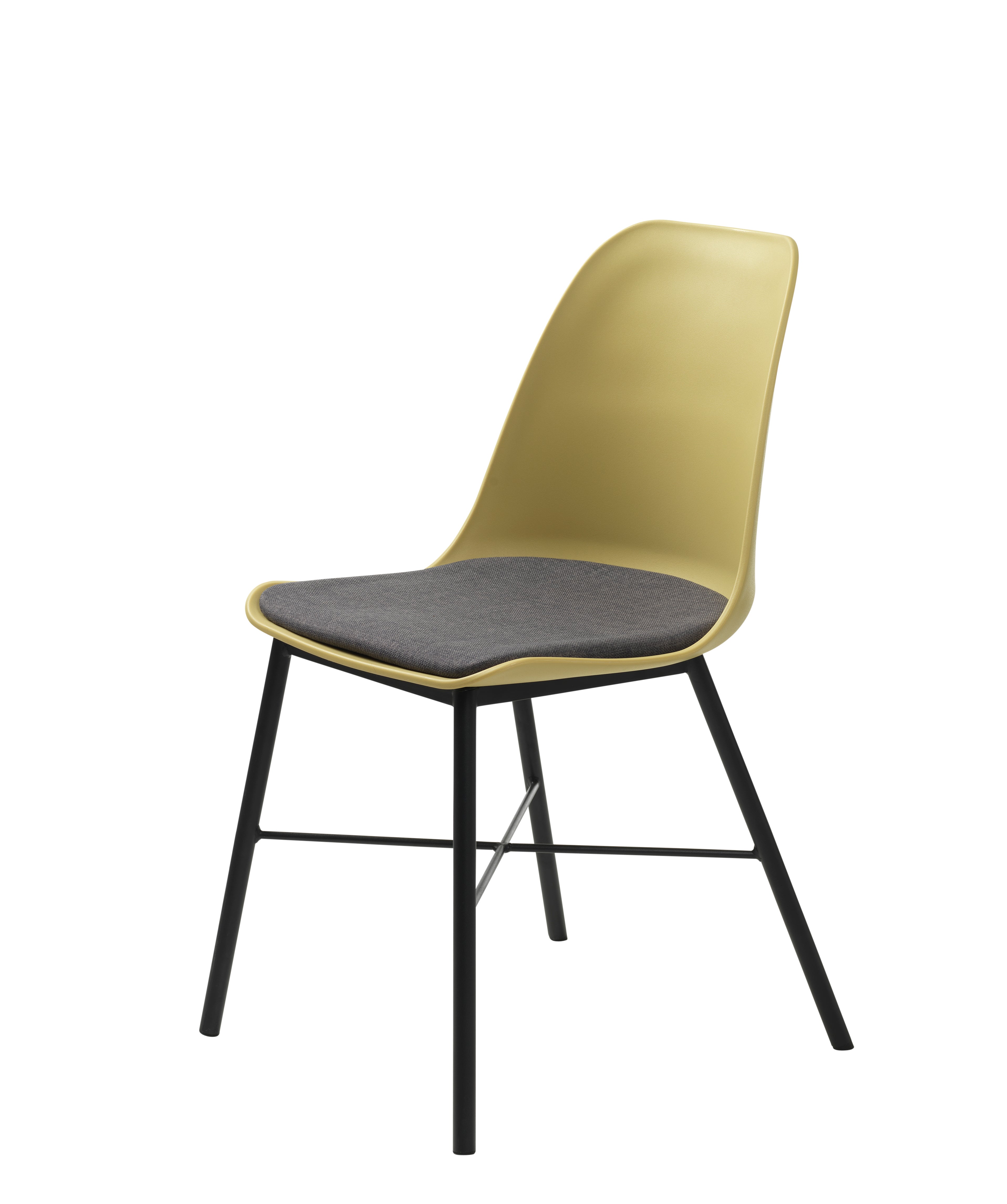 Whise Chaise de salle à manger en jaune et gris, avec structure en