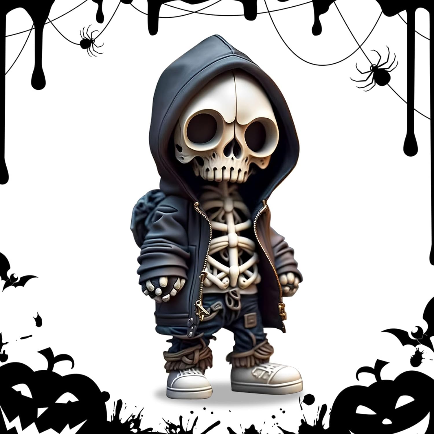 Kuibgtwe Figurines squelettes cool – Poupée squelette miniature en résine pour Halloween – Jolie statue commémorative de collection – Décoration de maison et de bureau (A B C D) (C Kuibgtwe Figurines squelettes cool – Poupée squelette miniature en résine pour Halloween – Jolie statue commémorative de collection – Décoration de maison et de bureau (A B C D) (C