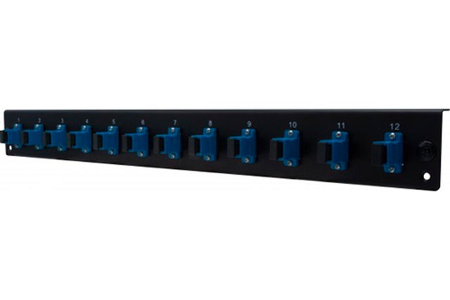Face avant fibre optique équipée 12 sc upc sm simplex pour tiroir optique 1u CONECTICPLUS
