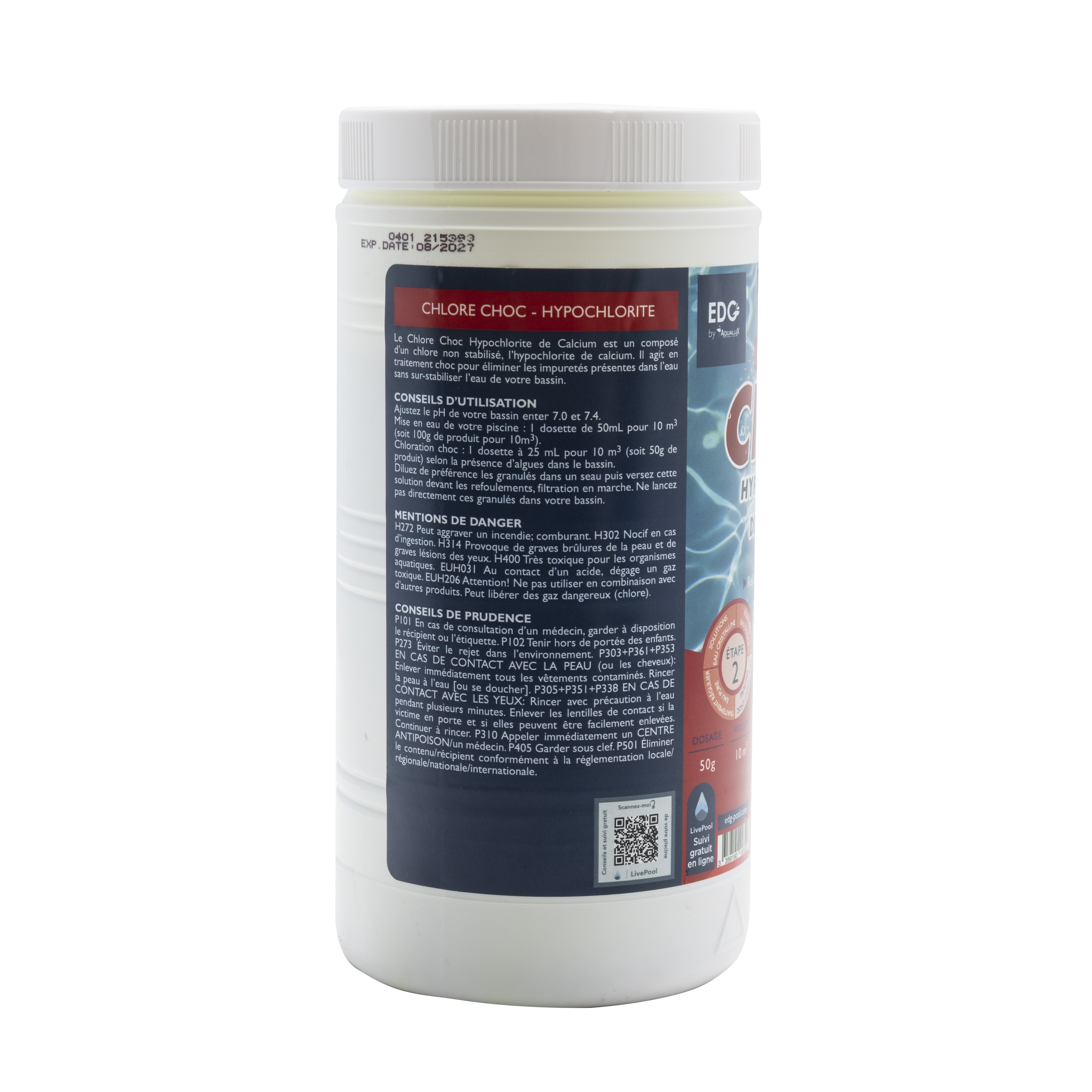 Hypochlorite de calcium 1kg DG by Aqualux - 2