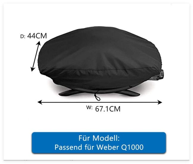 Copertura per griglia Weber Q1000 Q2000 impermeabile UV Shie Copertura per griglia Weber Q1000 Q2000 impermeabile UV Shie