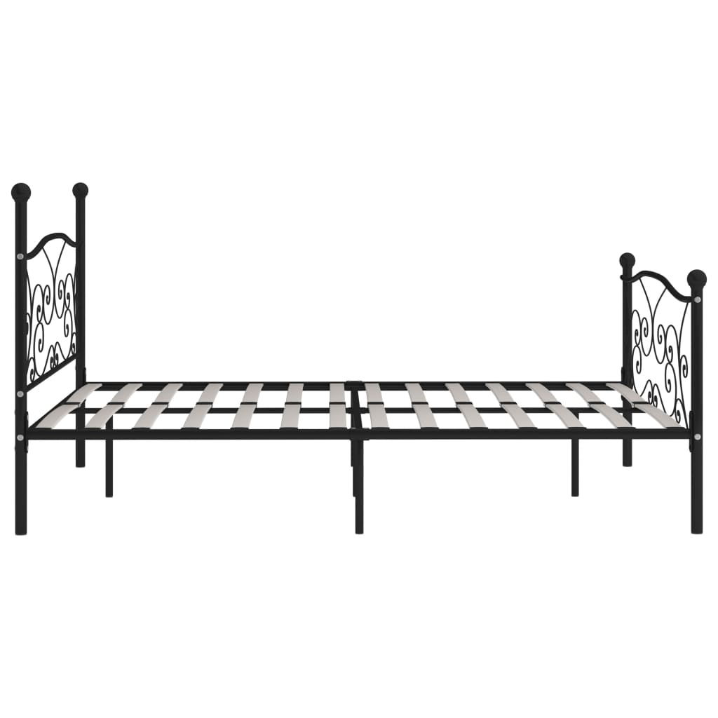 Maison Exclusive - Estrutura de cama com estrado de ripas 200x200 cm metal preto - 9