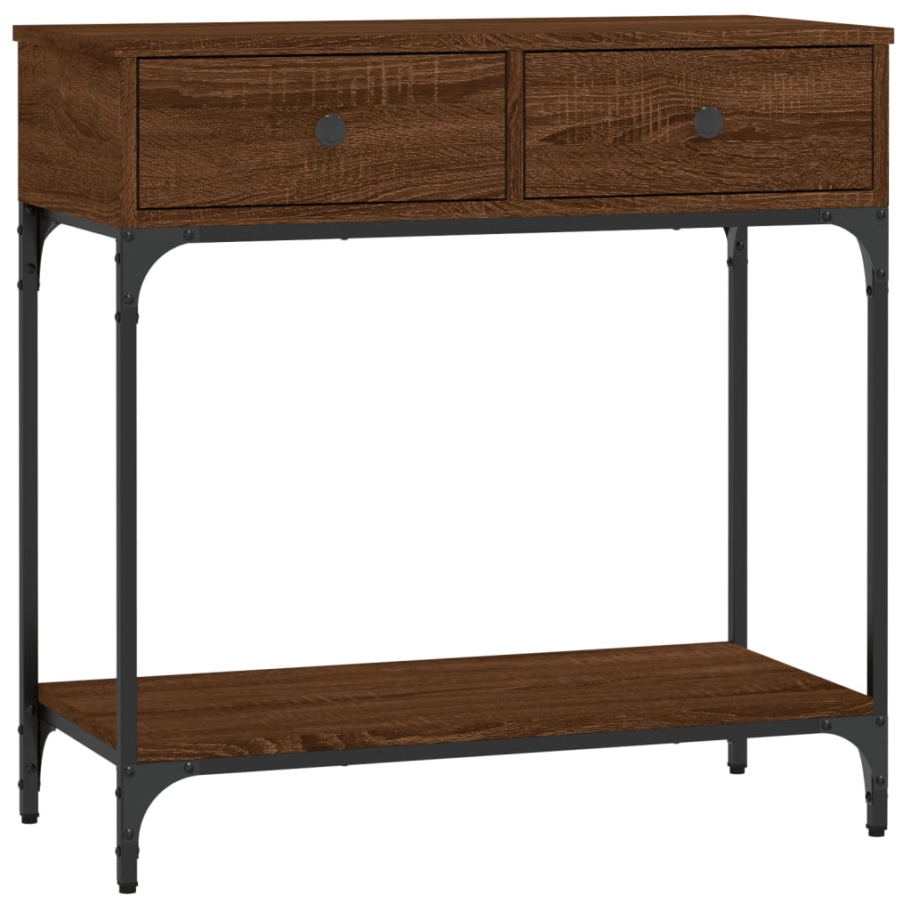 Table Console Avec Tiroir FENLAX 75x34.5x75 Cm - Rangement Pratique, Style Industriel, Gris Sonoma