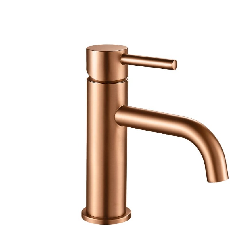 Bateria Umywalkowa REA LUNGO Miedź Szczotkowana Niska