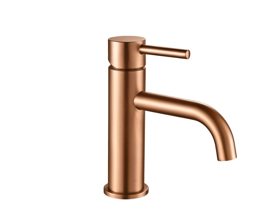 Bateria Umywalkowa REA LUNGO Miedź Szczotkowana Niska