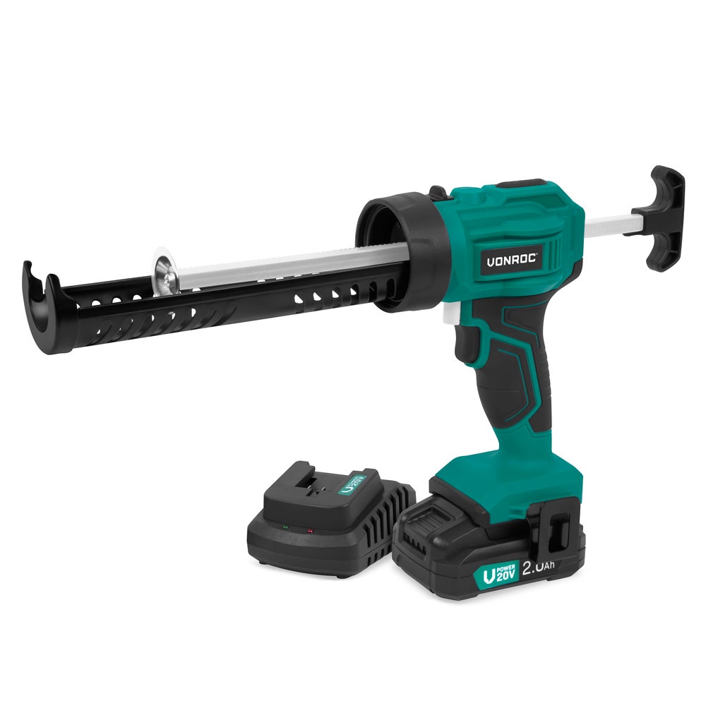 Pistolet à mastic sans fil compatible avec batterie Dewalt 20 V (sans batterie), pistolet à calfeutrer électrique avec 6 vitesses réglables, affichage numérique et lumière LED, outils de calfeutrage