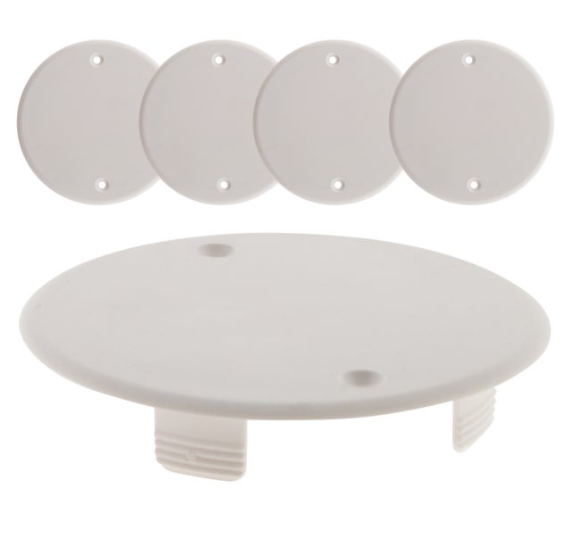 Lot de 5 couvercles pour boîte Ø80mm sans vis - Blanc - Zenitech