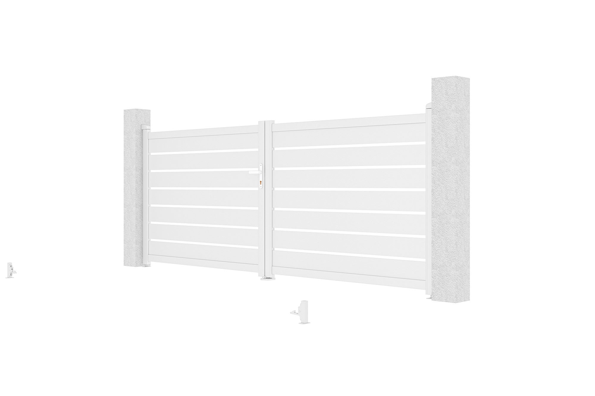 Portail battant 3,5m VOGEL H.140 aluminium blanc - 8