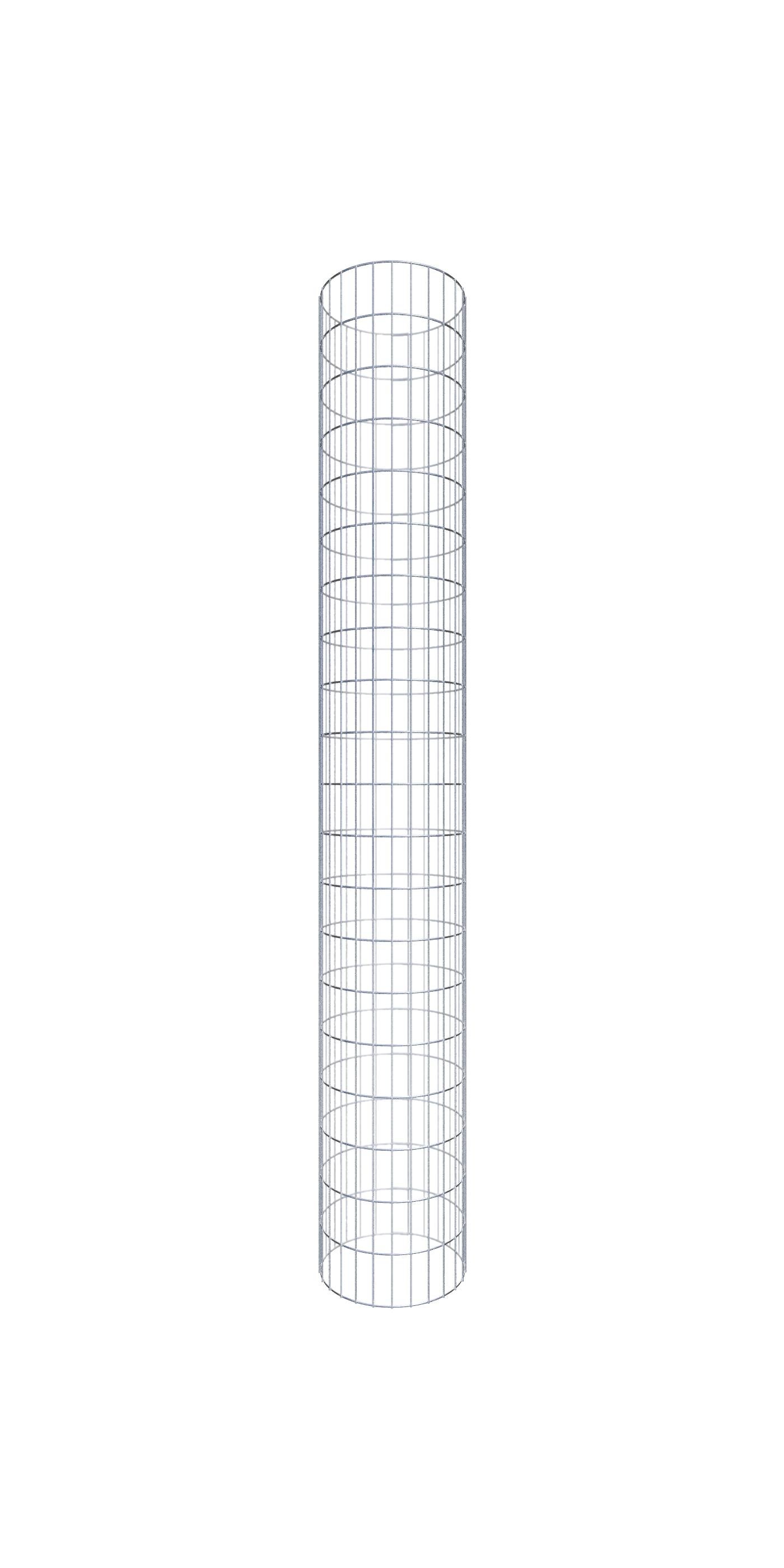 Kolumna gabionowa okrągła, średnica 42 cm, wysokość 200 cm, rozmiar oczek 5 cm x 10 cm