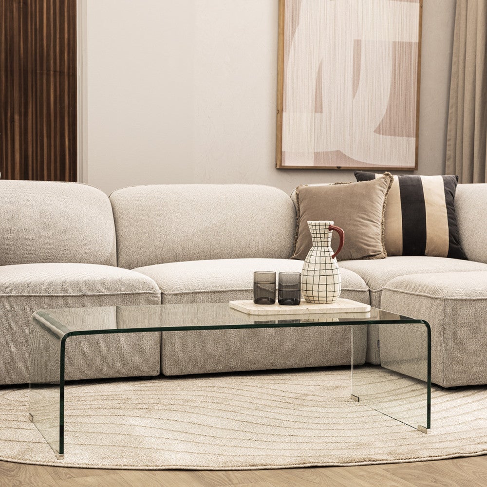 Nido - Table basse en verre L110cm - Transparent - 2