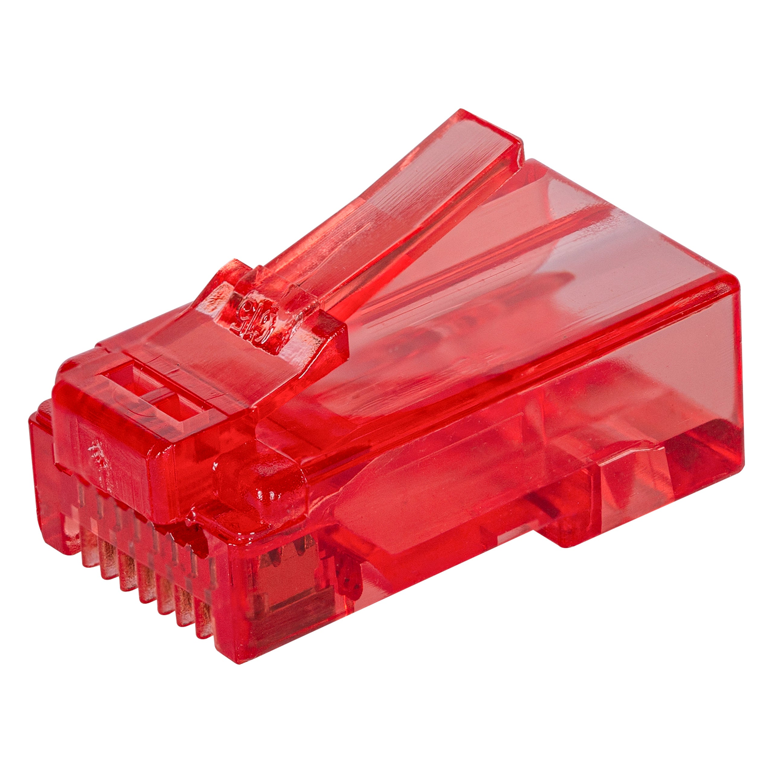 Wtyki przelotowe RJ45 8P8C kat.6 UTP drut linka NEKU czerwone 100szt