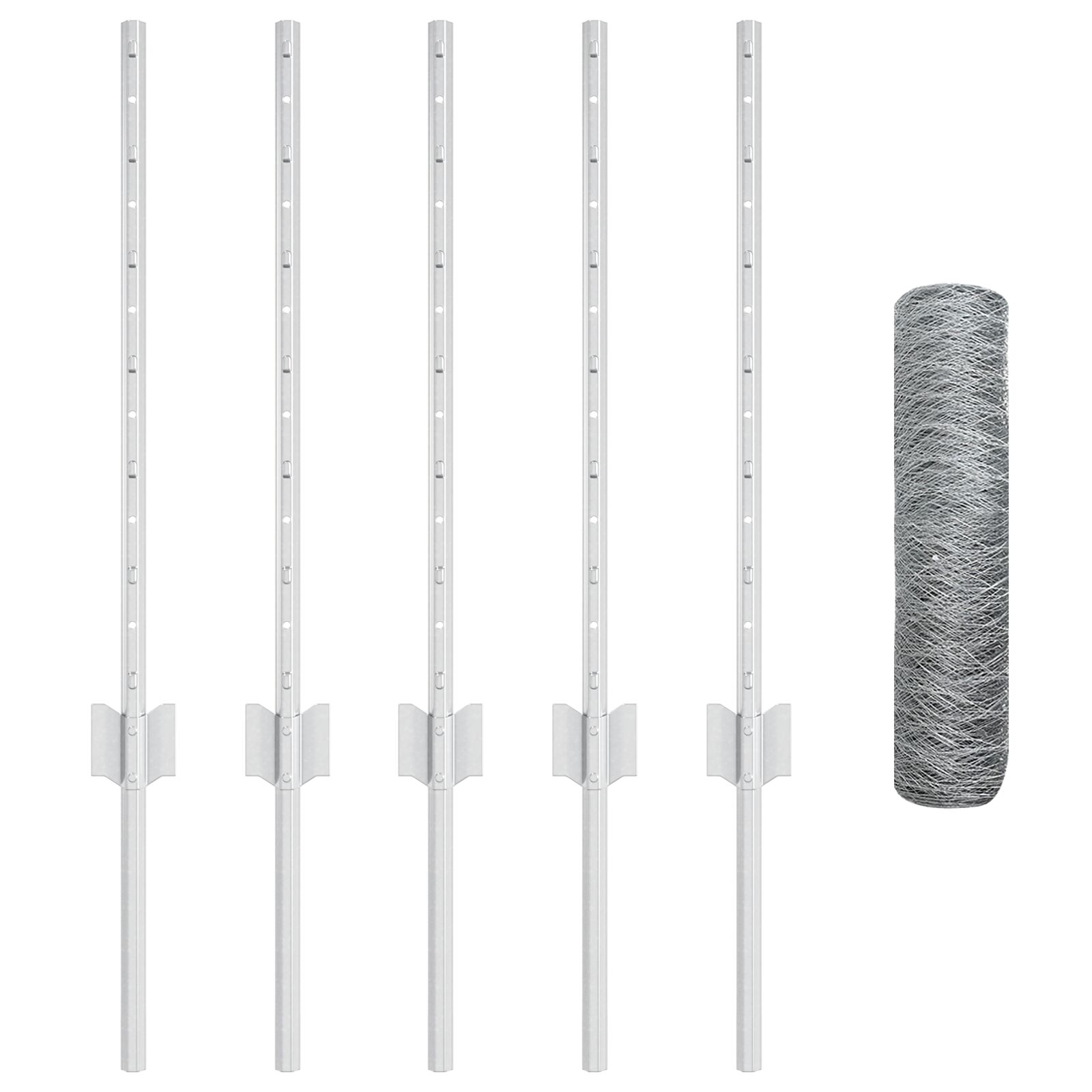 Pali per Recinzione 5 pcs U-Channel 60 cm Acciaio Zincato | Leroy Merlin