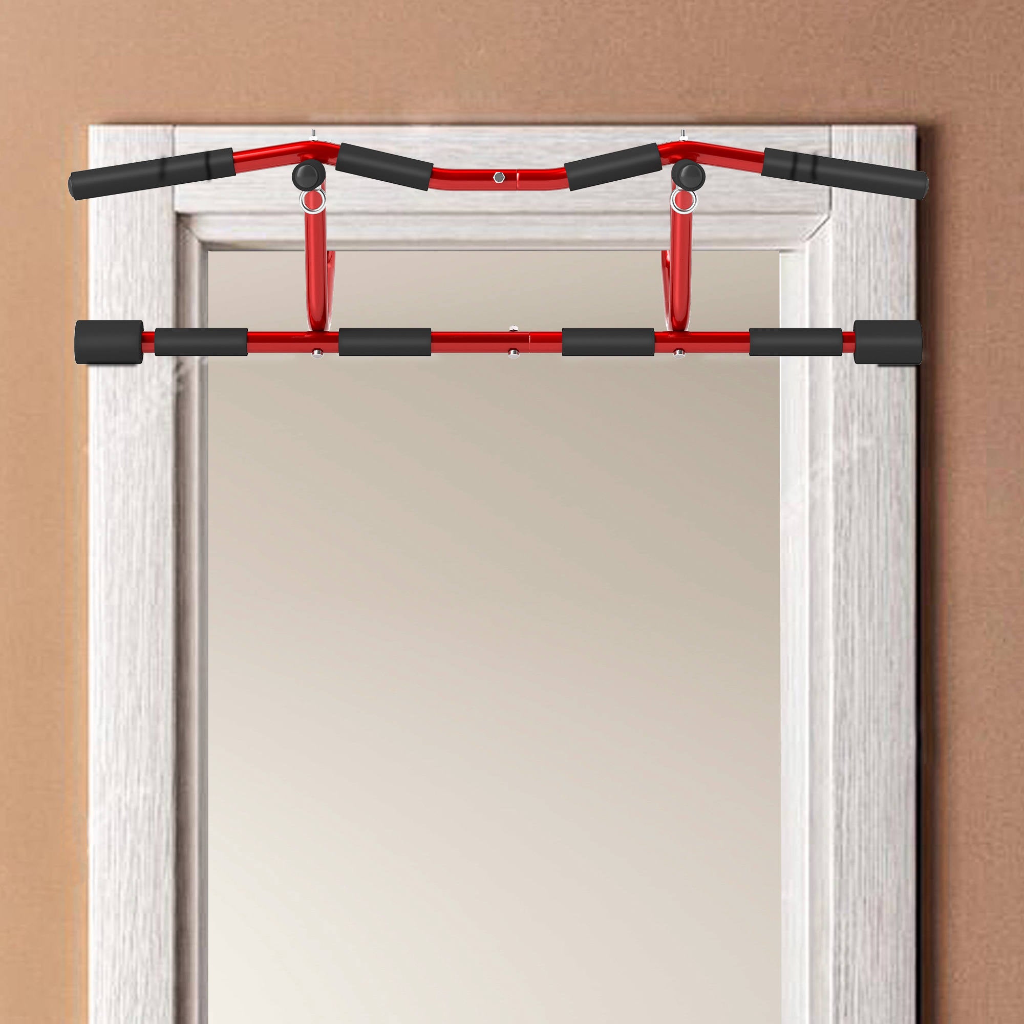 SPORTNOW Barra Trazioni Regolabile – Telaio Porta Antiscivolo (Montaggio A Parete, 200 Kg)
