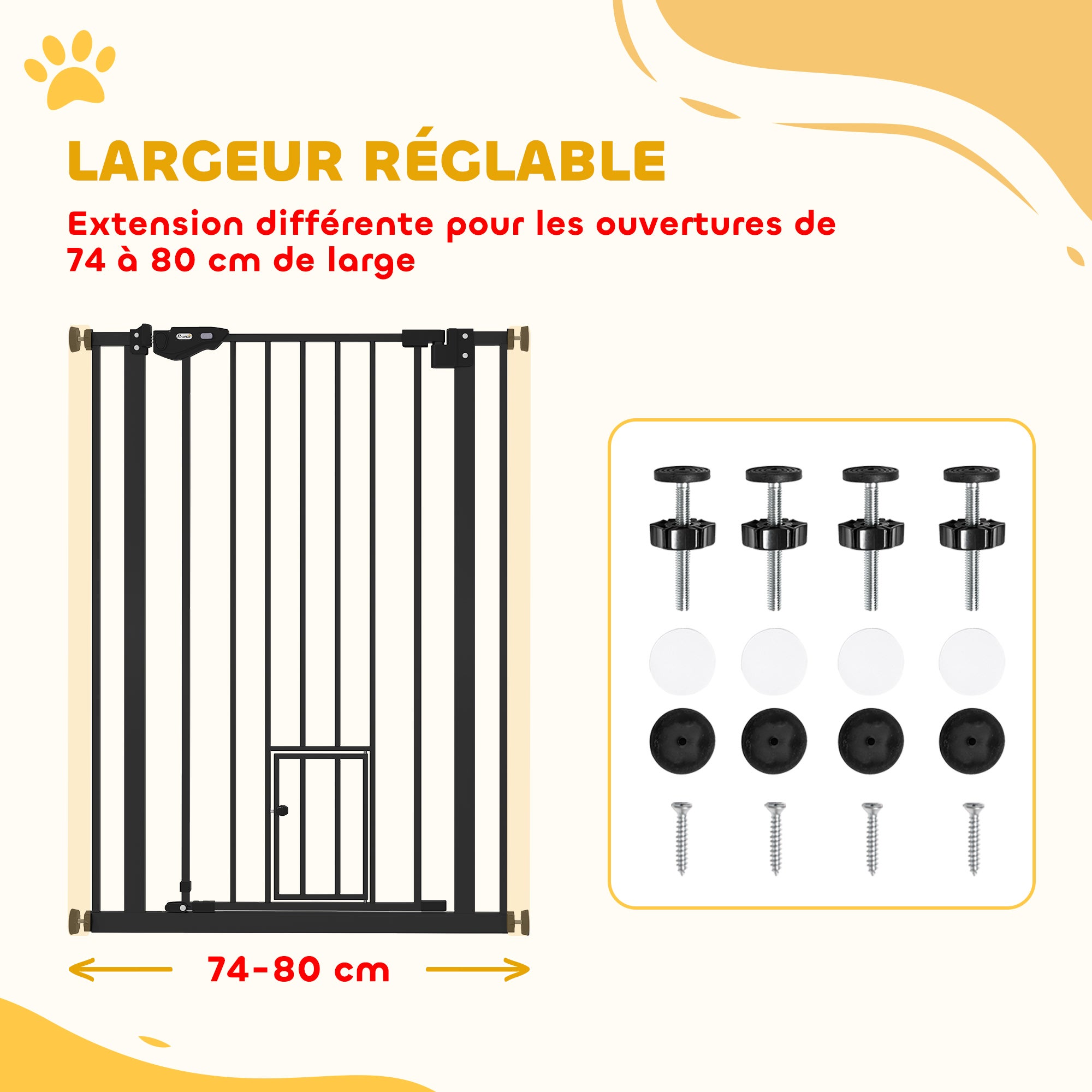 Barrière de Sécurité Acier PawHut - 4