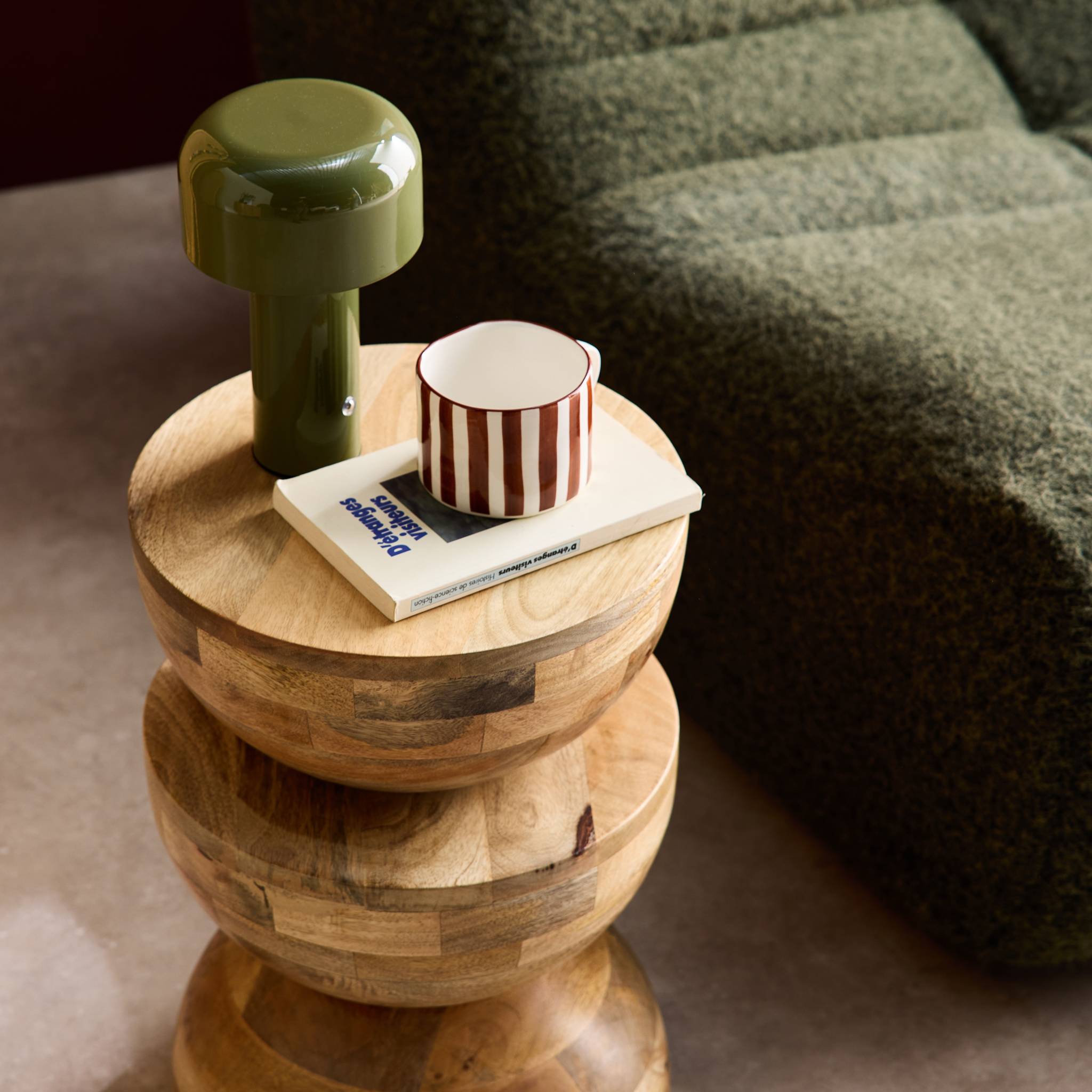 Table d'appoint. bout de canapé. table de chevet. tabouret en bois de manguier. Naturel. Sita. Ø30 x H 45cm SITA - 3