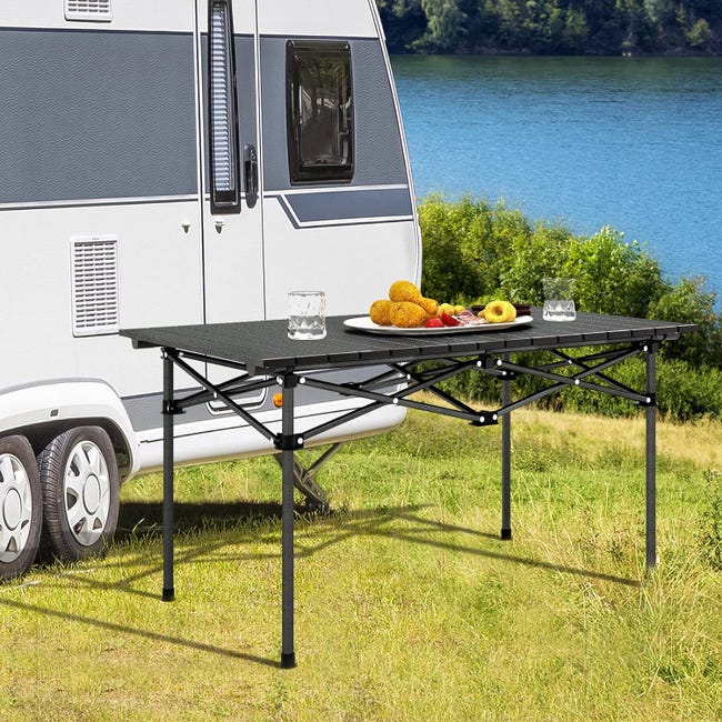 Tavolo Da Campeggio Pieghevole 60x40 Cm - Leggero, Regolabile, Con Piano In Metallo - Foto 9
