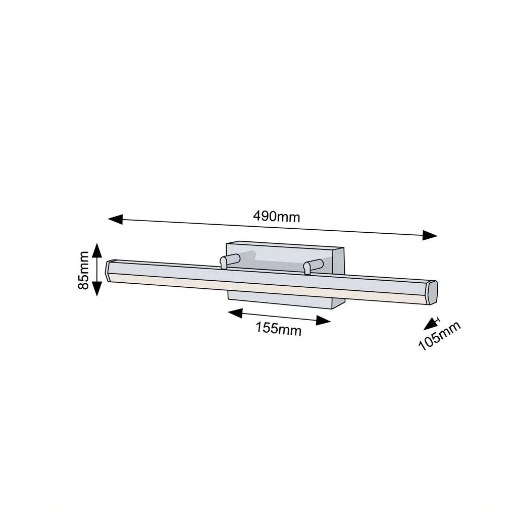 Applique LED 13W LED 13W 3000, 4000, 6000K Chrome Aluminium IP44 - 3