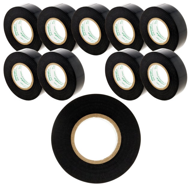 Lot de 10 rouleaux adhésifs 19mm x 20m - Noir - Zenitech