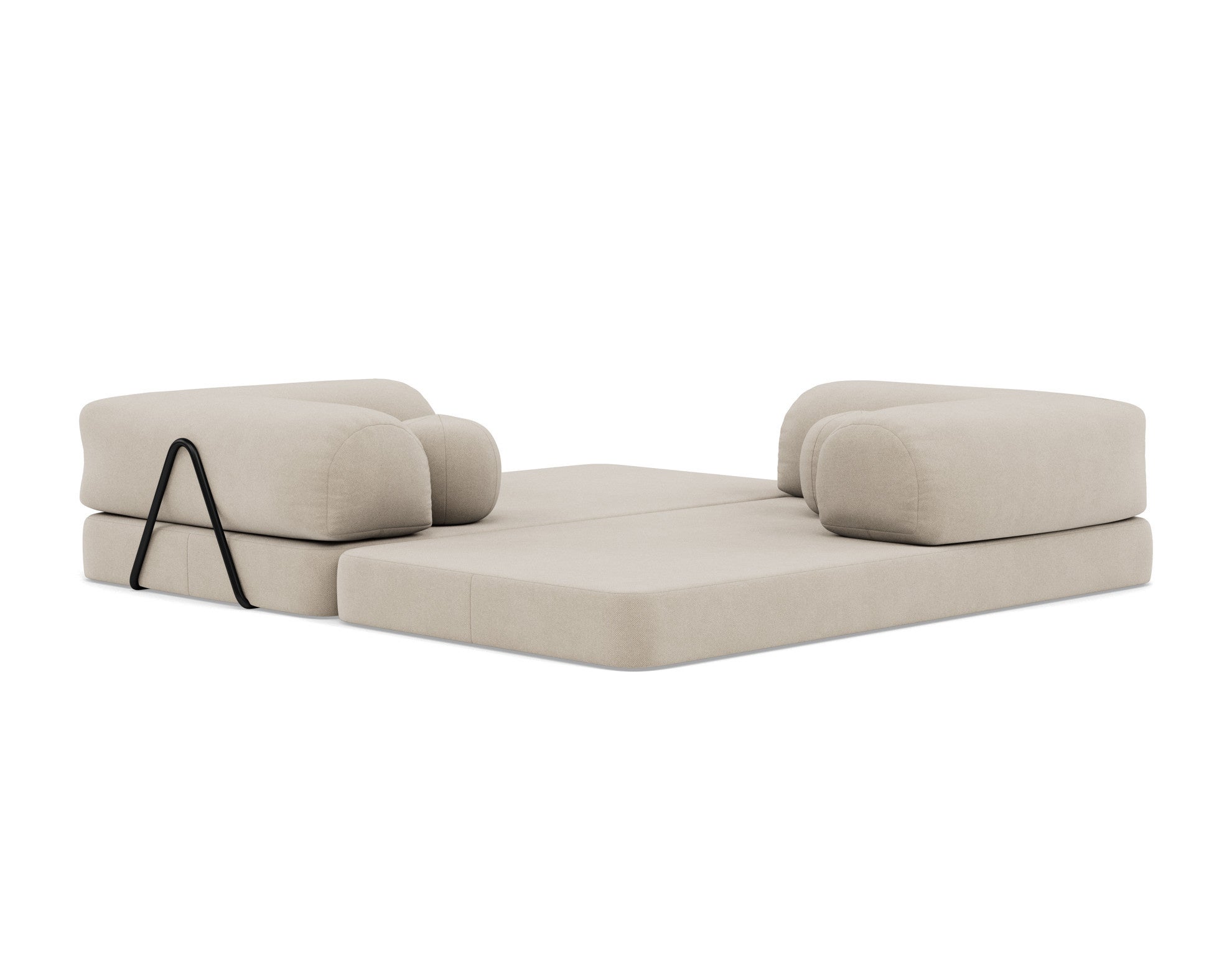 Canapé droit convertible 3 places en velours texturé beige - NEBULA - Best Mobilier - 4