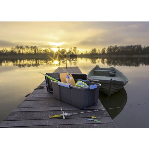 KIS 237440 Boîte de rangement Scubba empilable (l x H x P) 495 x 340 x 390 mm gris-bleu, noir 1 pc(s) - 2