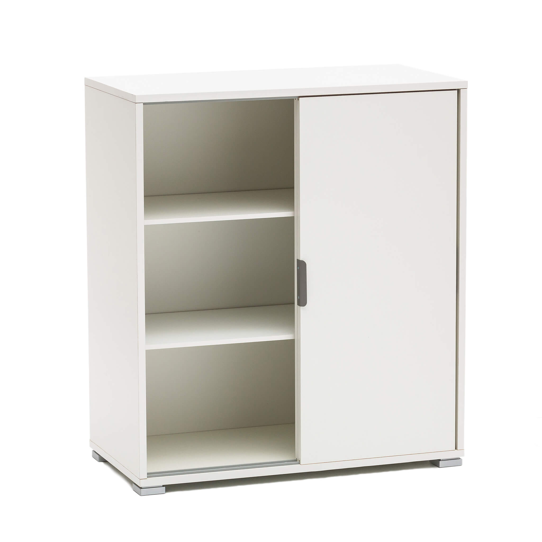 Mobiletto Multiuso Kitaly Mister - Bianco Lucido 200x80x34 Cm - 4 Ante Senza Maniglie E 10 Ripiani - Made In Italy - Foto 2