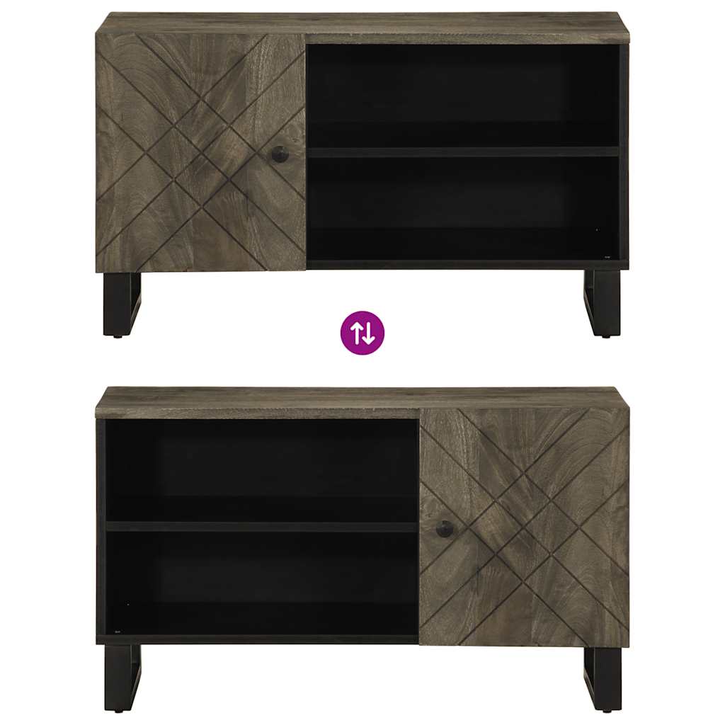 Móvel tv em madeira de mangueira maciça preta 80x33x46 cm - COMFORTXL - 6