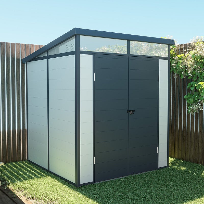 Schowek ogrodowy z szarej żywicy 3,65 m² z podłogą - MINARO