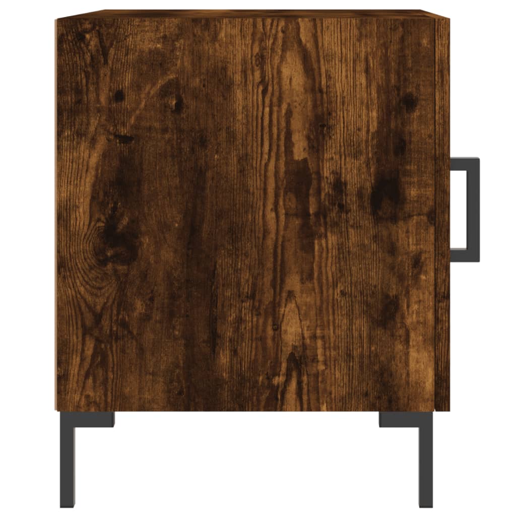 Maison Exclusive - Tables de chevet 2 pcs chêne fumé 40x40x50 cm bois d'ingénierie - 4