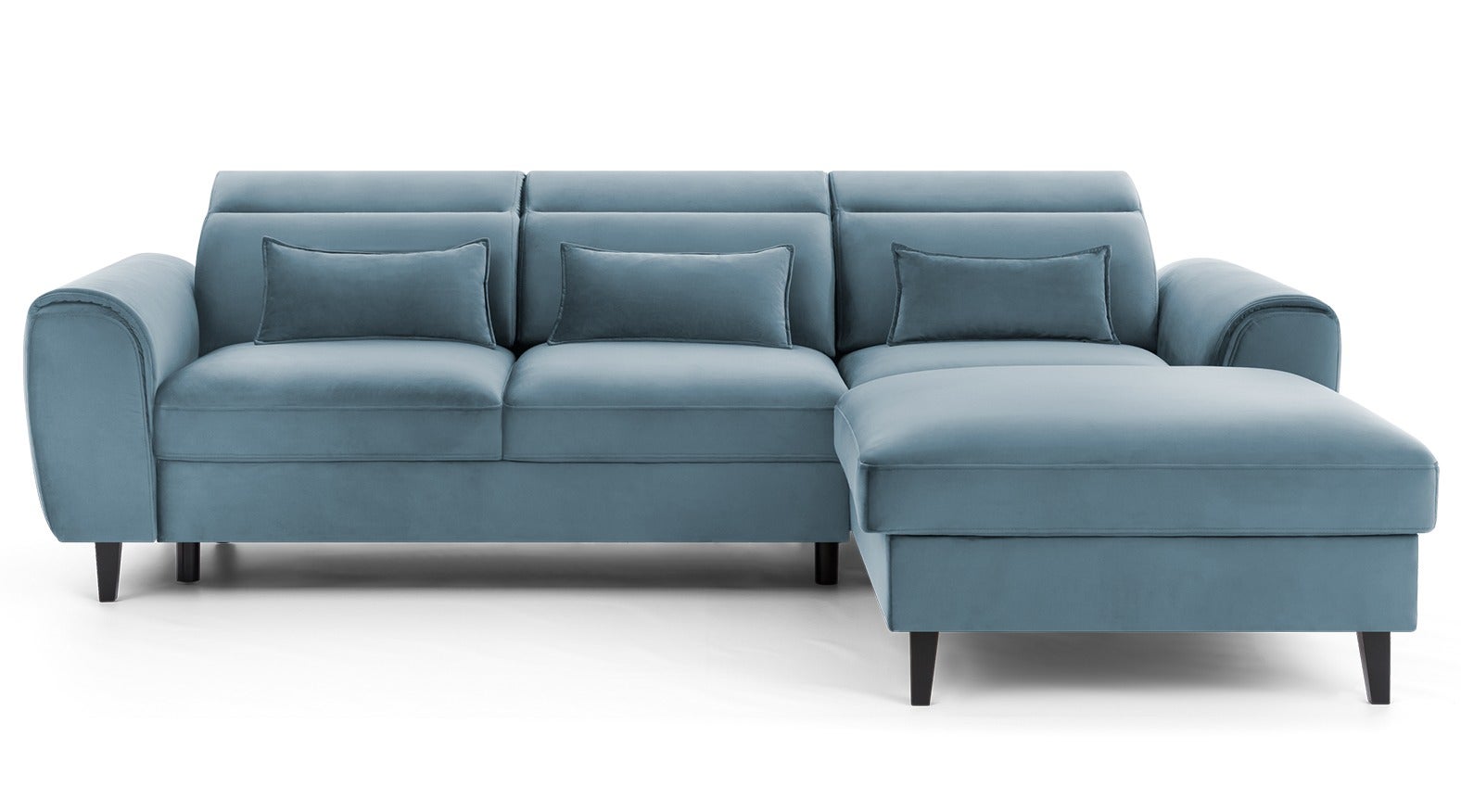 Canapé Design Prostoria Velours Bleu – 3 Places, 201 Cm, Occasion