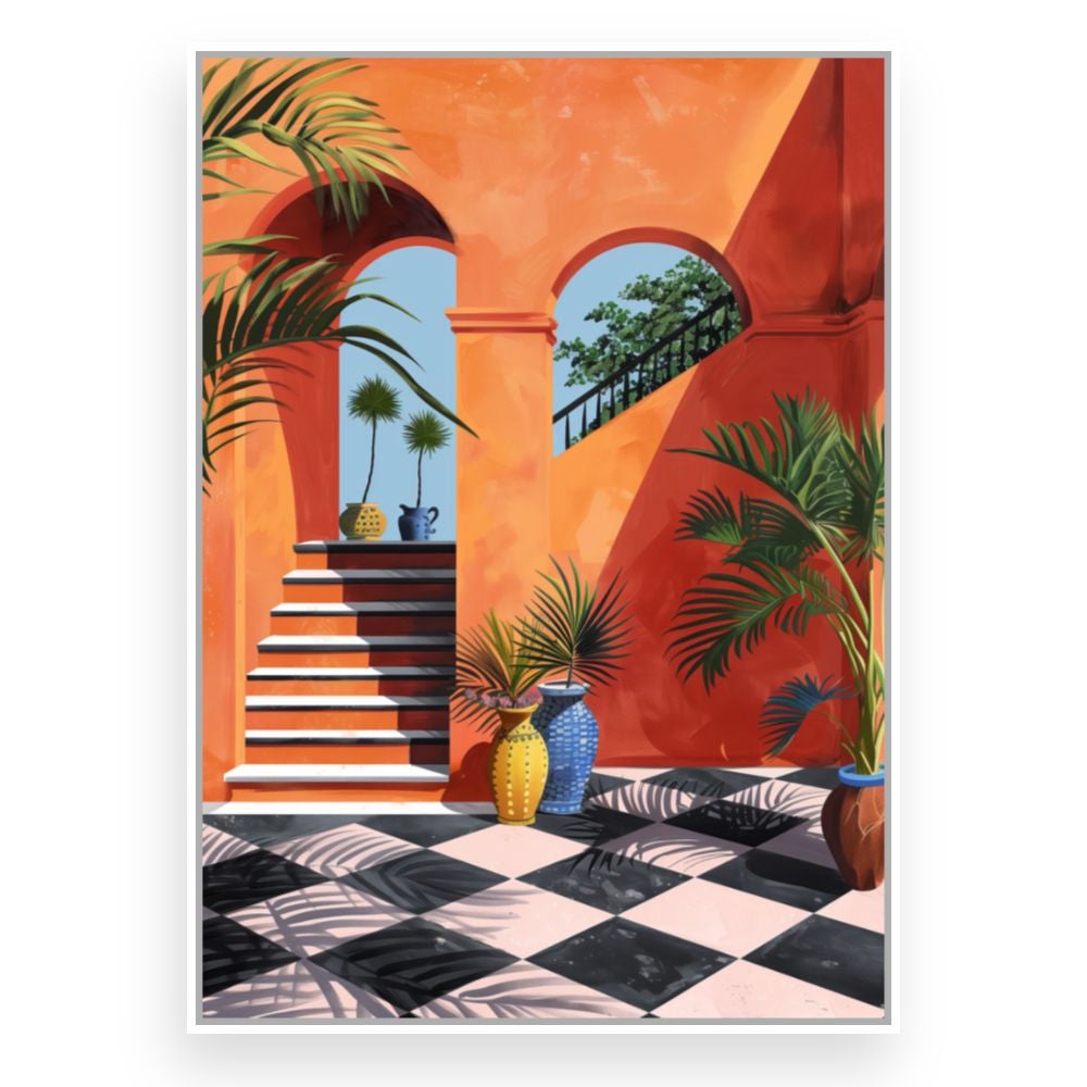 Toile encadrée Évasion méditerranéenne / 100x140cm / Cadre Blanc / Fabriqué en France / Toile murale / DADA ART - 3