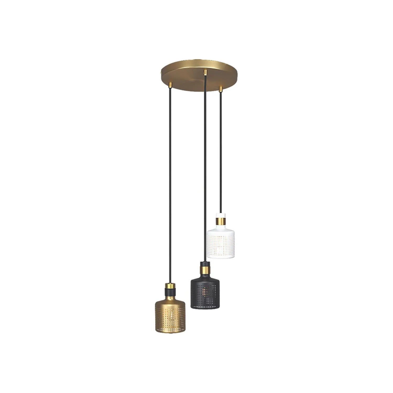 Lampa wisząca Alberta złoto-biała-czarna-złota 3xE27x9W metal wym:150x25x25cm IP20 Rabalux