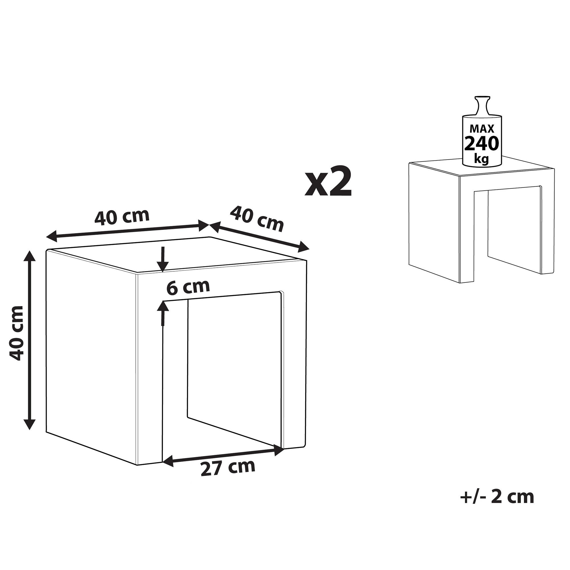 Set di 2 sedie da giardino TARANTO Cemento Grigio - 3