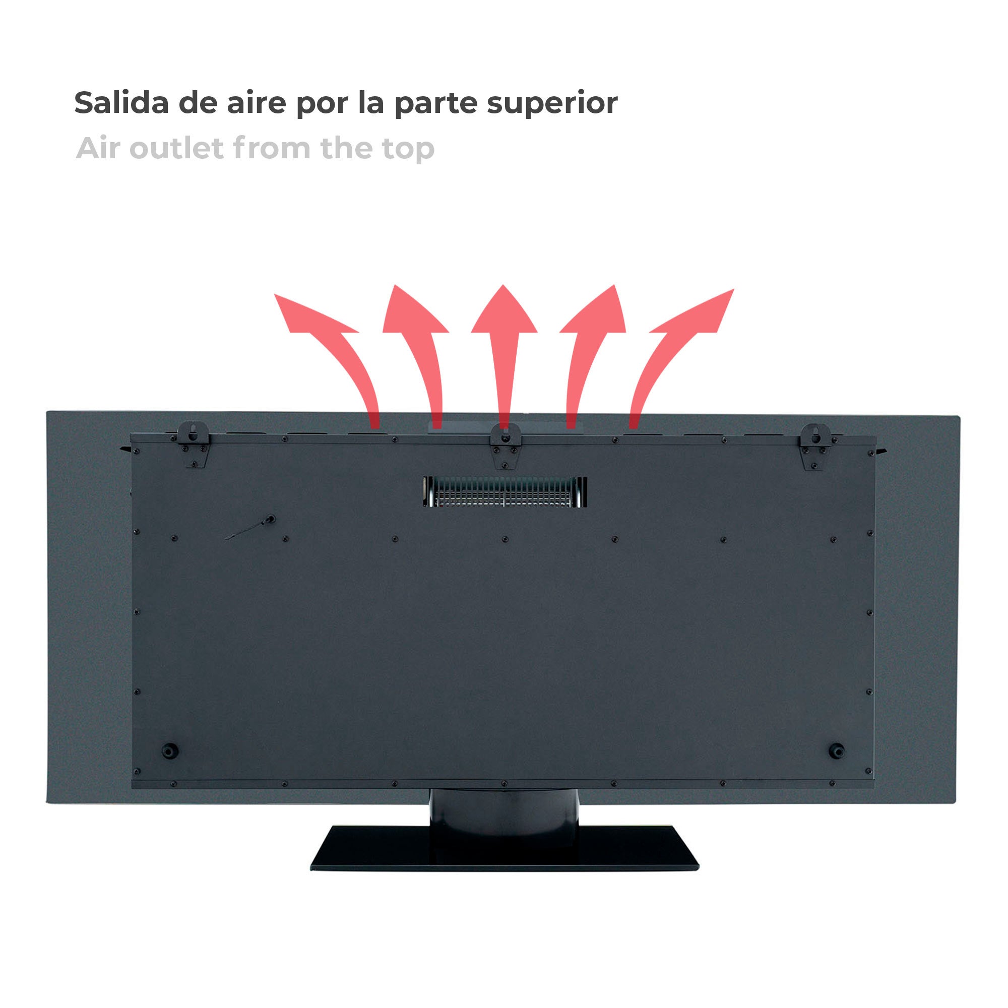 Chimenea Eléctrica de Pared 1600W Kekai Minesota 84x26x53 cm con Simulación de Fuego Negra con Mando para Interior - 3