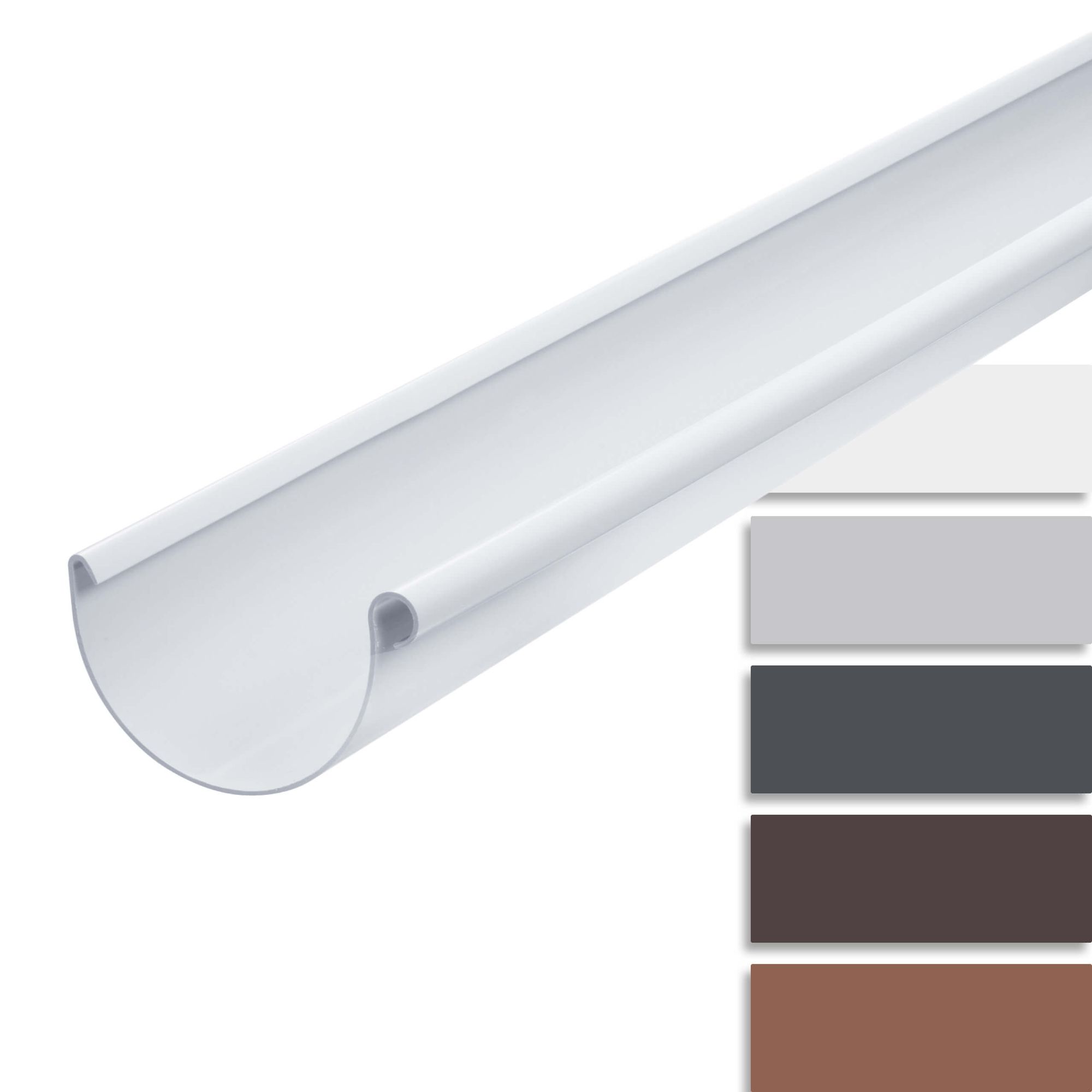 Gouttière demi-ronde en PVC 200 cm DN125 (125 mm), blanche, montage par ...