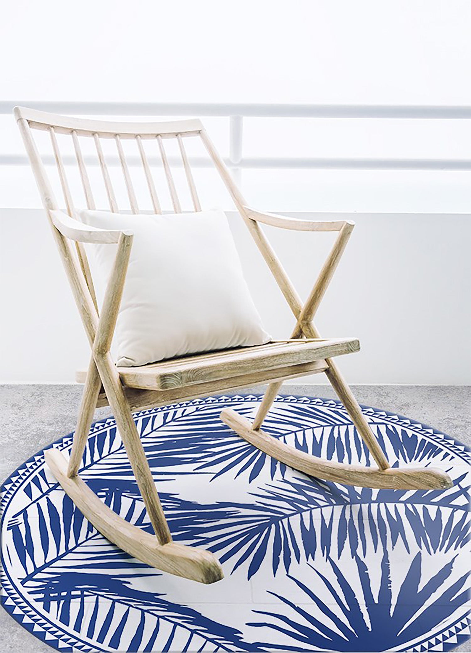 Tappeto vinile rotondo foglie esotiche, tappeto in vinile tropicale elegante perfetto per interni 70x70 cm – Tulup - 2