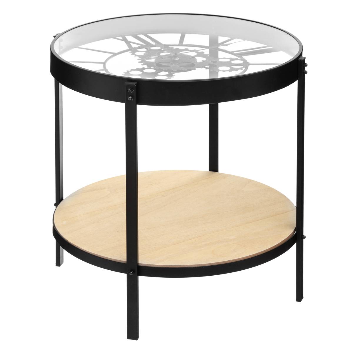Orologio Da Tavolo Atmosphera In Metallo Nero Con Meccanismo A Vista, Altezza 34 Cm