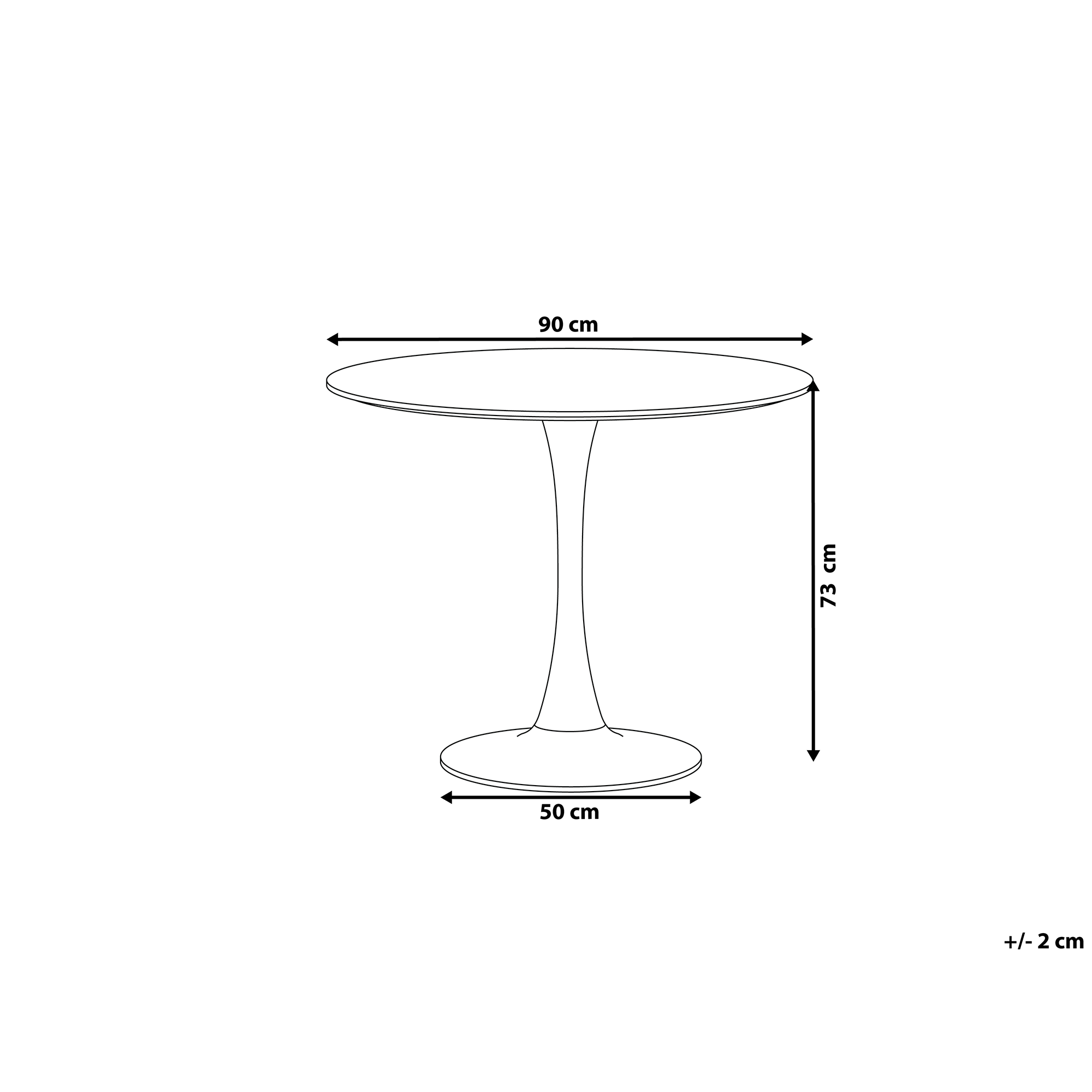 Tavolo da pranzo BOCA Nero 90 cm 90 cm - 3