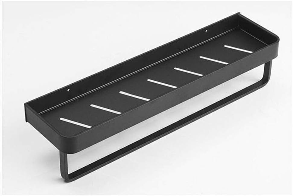 Mensola Doccia Adesiva Celbon 30 Cm Con 2 Ganci E Portasciugamani – Alluminio, Senza Fori, Organizer Da Bagno E Cucina