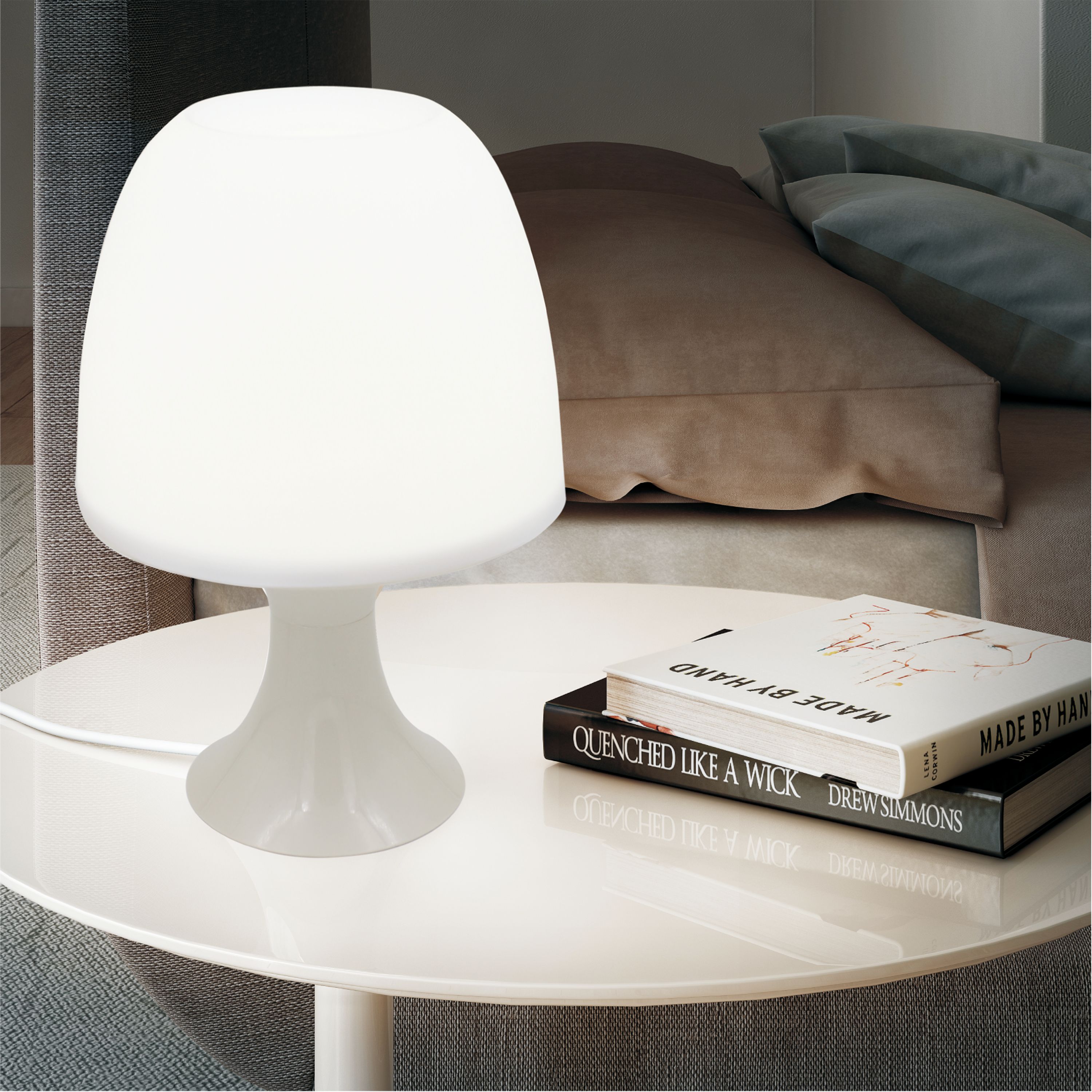 INSPIRE - Lampa stołowa LED GUACAMOLE - 385 Lm - 5000K - wys. 24 cm - IP20 - beżowa