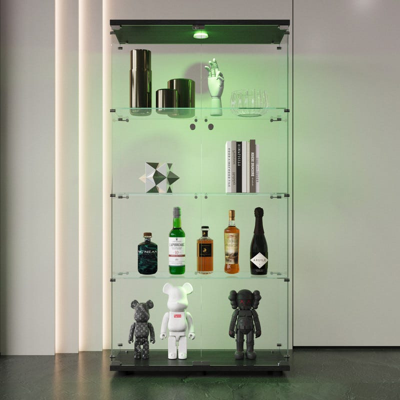 Vitrine en Verre, vitrine de collection avec LED, Transparent Vitrine ...