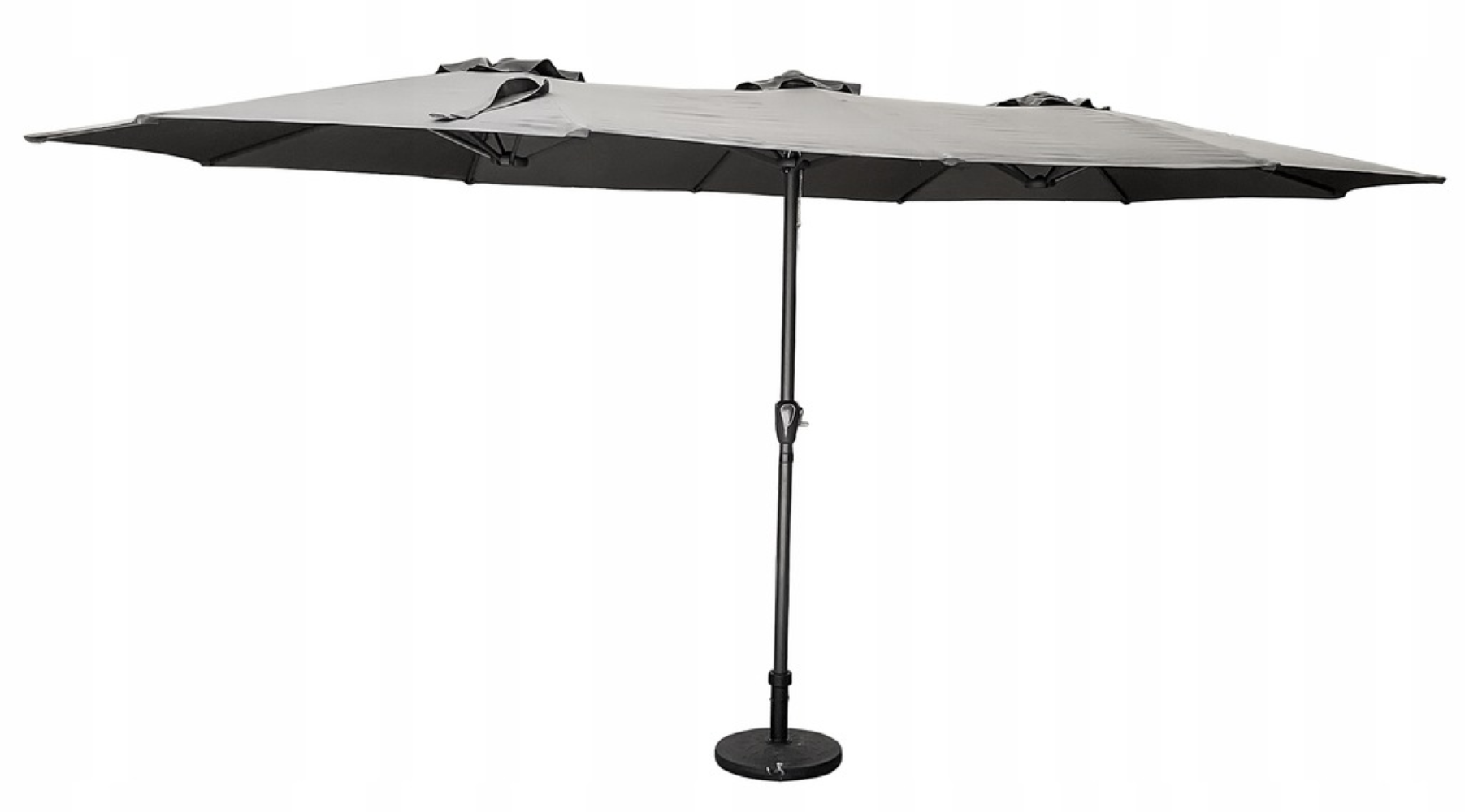 Duży rozkładany regulowany parasol ogrodowy 270x460cm Phoenix c. szary