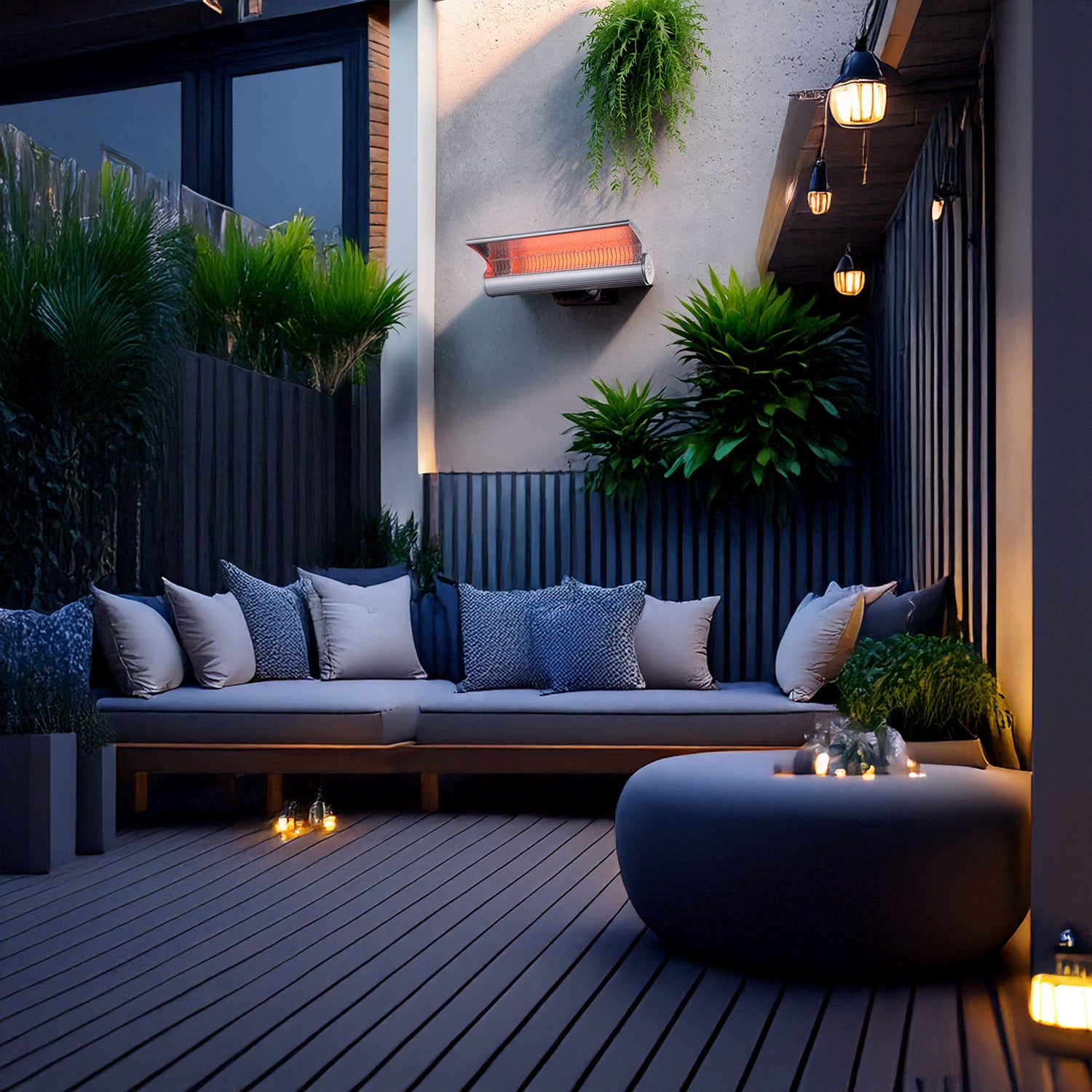 Sined calentador infrarrojo de pared 2000w calentador reflectivo con control remoto, excelente difusor de calor de pared, protegido contra chorros