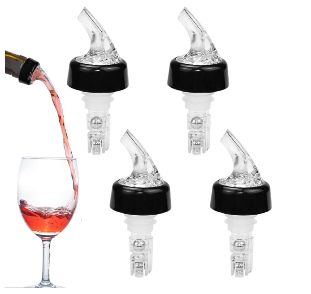 Zestaw 4 nalewaków do butelek z alkoholem, dozownik 2cl/3cl/4cl/5cl ze szczotką do czyszczenia, napełniacz do butelek, odpowiedni do wina, likierów